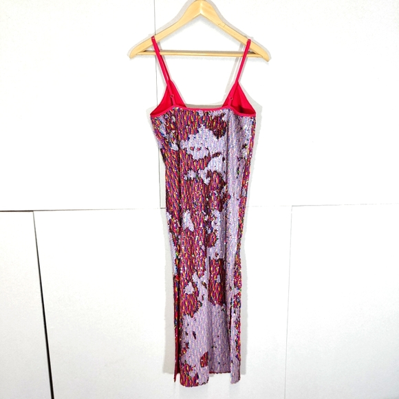 PLT Pretty Little Thing Rainbow Fully Sequin Dress Size UK 8 Pastel Pride Slip - Picture 2 of 9